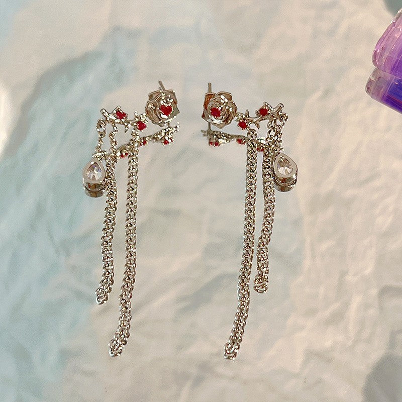 Women's Luxurious Style Long Fringed Pearl Niche Design Earrings