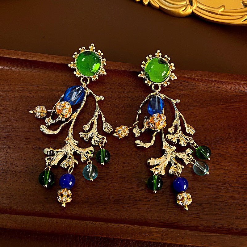 Oil Oval Geometric French Retro Special Earrings
