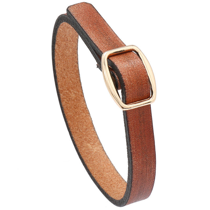 Cattle Leather Lettering Light Board Male Bracelets