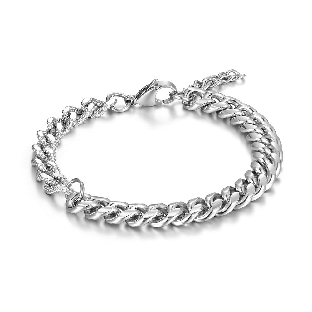 Women's & Men's Niche Twin Cuban Link Chain Titanium Bracelets