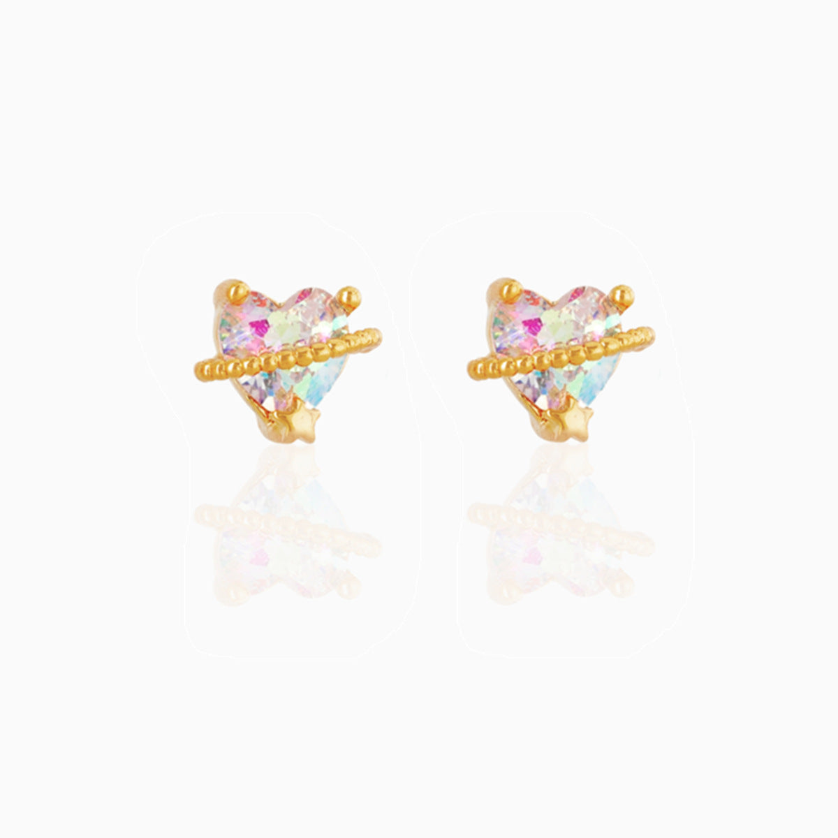 Unicorn Loving Heart Zircon Female Artistic Earrings