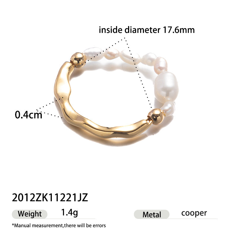 Design Light Luxury High-grade Natural Freshwater Ring