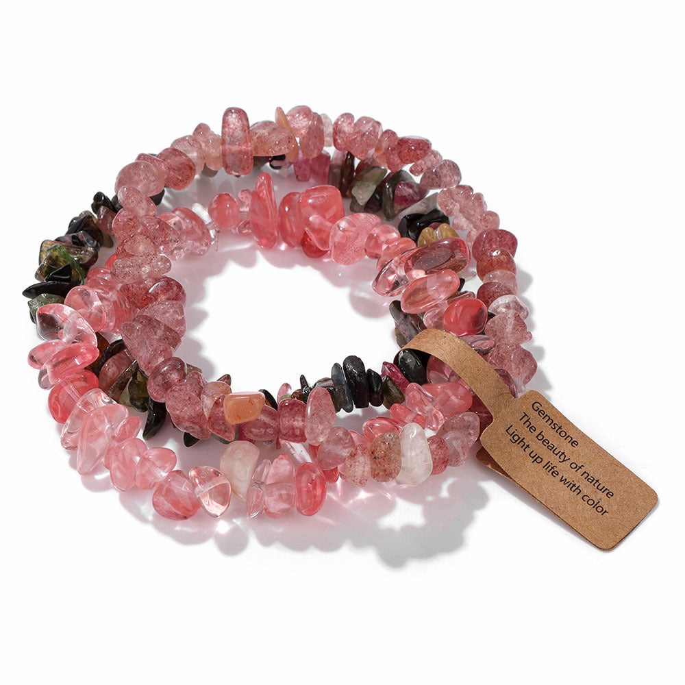 Women's & Men's Gravel Beads Three-piece Kraft Paper Tag Bracelets