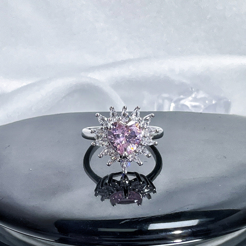 Diamond Love Open-end Zircon Female French Rings