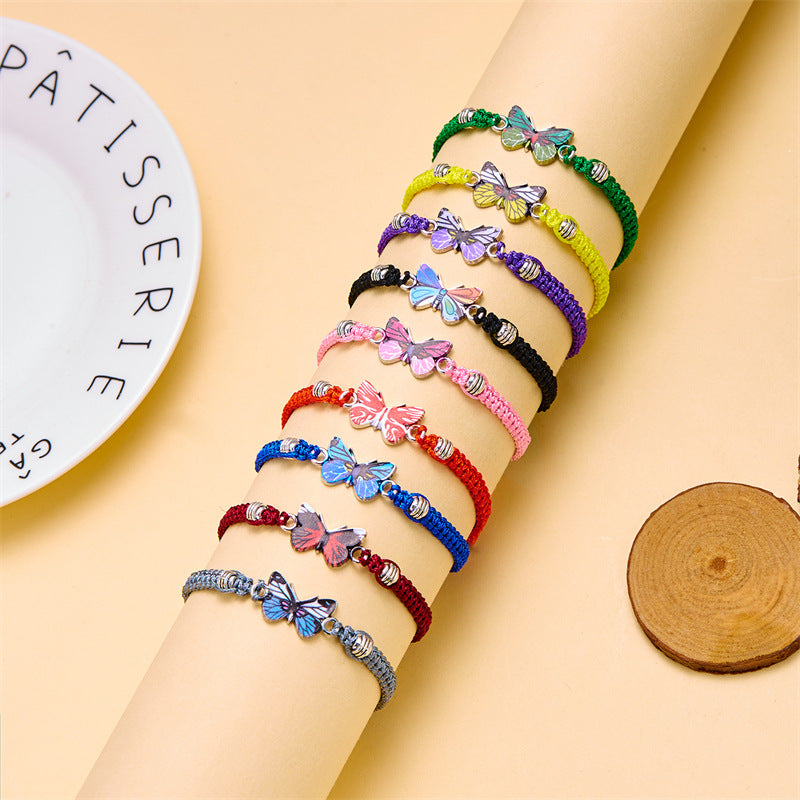 Butterfly Flower Female Girlfriend Gifts Hand-woven Bracelets