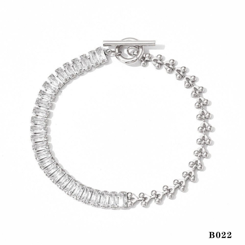 Natural Freshwater Pearl Heart Zircon Suit Creative Bracelets