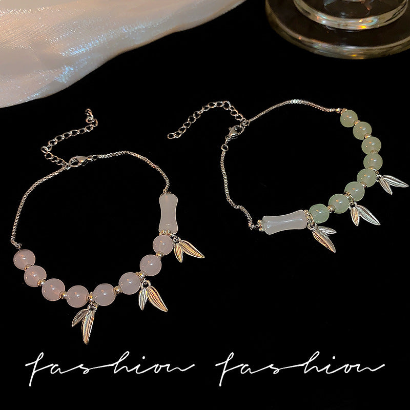 Style Bamboo Joint String Beads Female Tassel Adjustable Bracelets