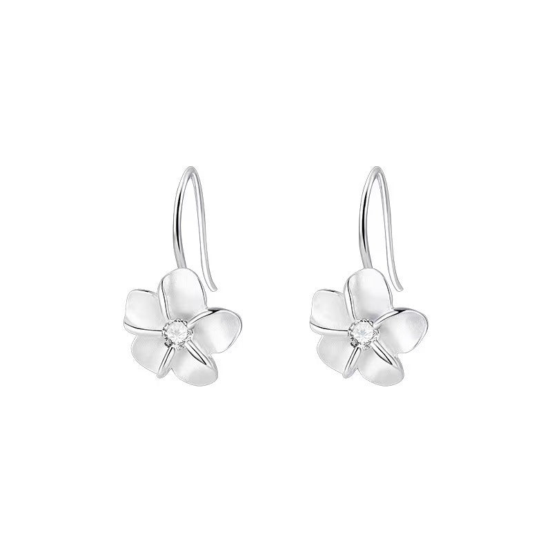 Flower High-grade Personality Inlaid Flowers Ear Earrings
