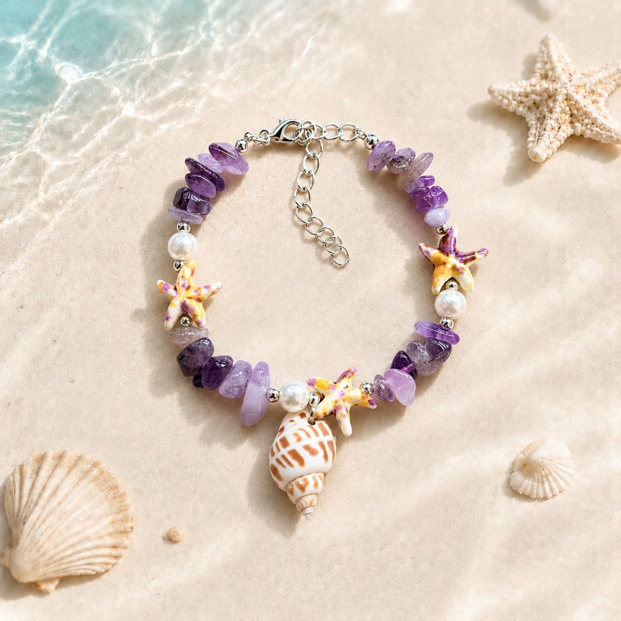 Conch Starfish Gravel Travel Commemorative Gift Scenic Spot Bracelet
