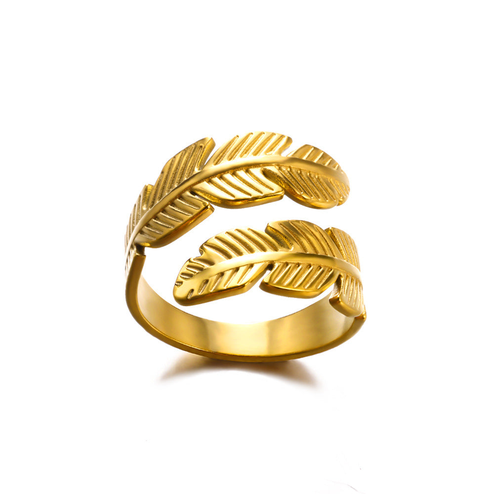 Women's Fashion Popular Open Stainless Steel Oil Pressure Heart-shaped Rings