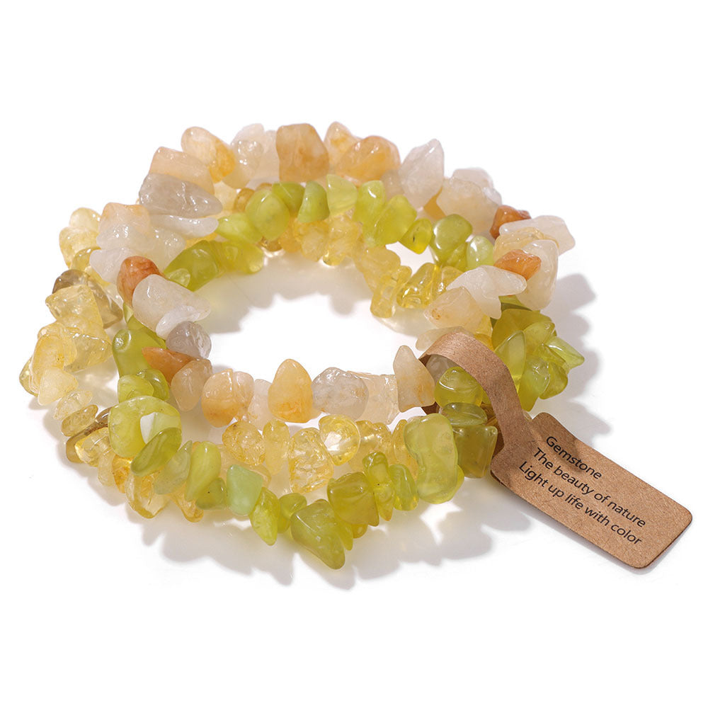 Women's & Men's Gravel Beads Three-piece Kraft Paper Tag Bracelets