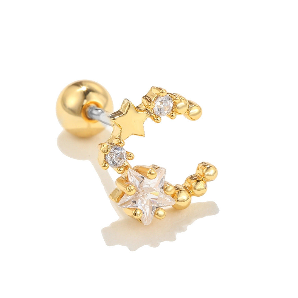 Flower Ear Bone Stainless Steel Thin Rings