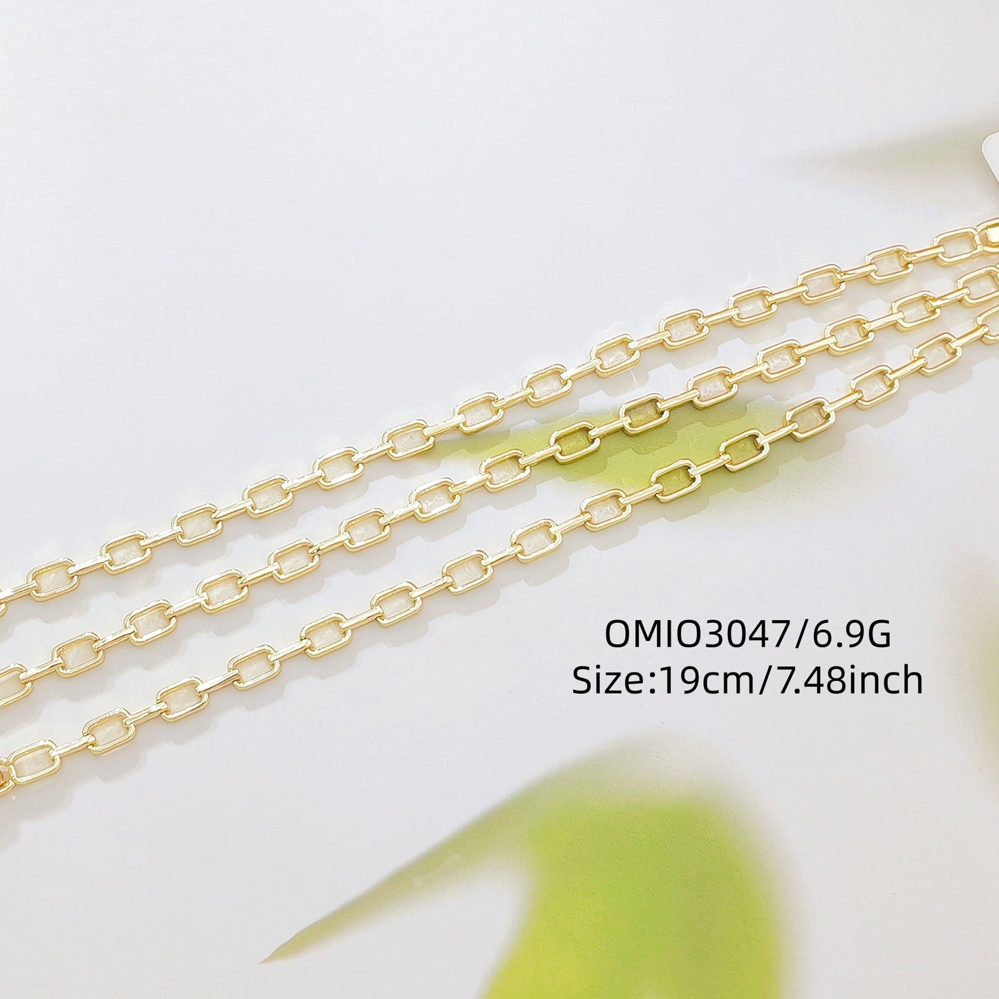 Gold Texture Rectangular Bamboo Glossy Stitching Bracelet