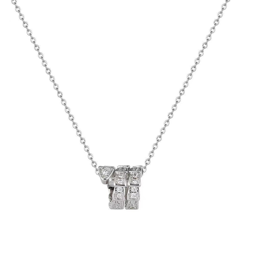 V Gold Electroplated Full Diamond Natural Fritillary Necklaces