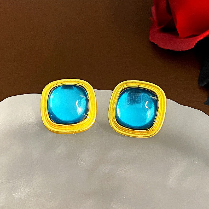 Oil Oval Geometric French Retro Special Earrings