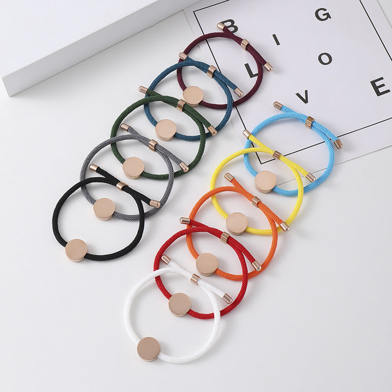 Women's & Men's Printing Material Round Adjustable Stainless Steel Bracelets