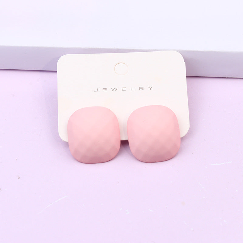 Women's Multilateral Three-dimensional Cut Painted Square Candy Earrings