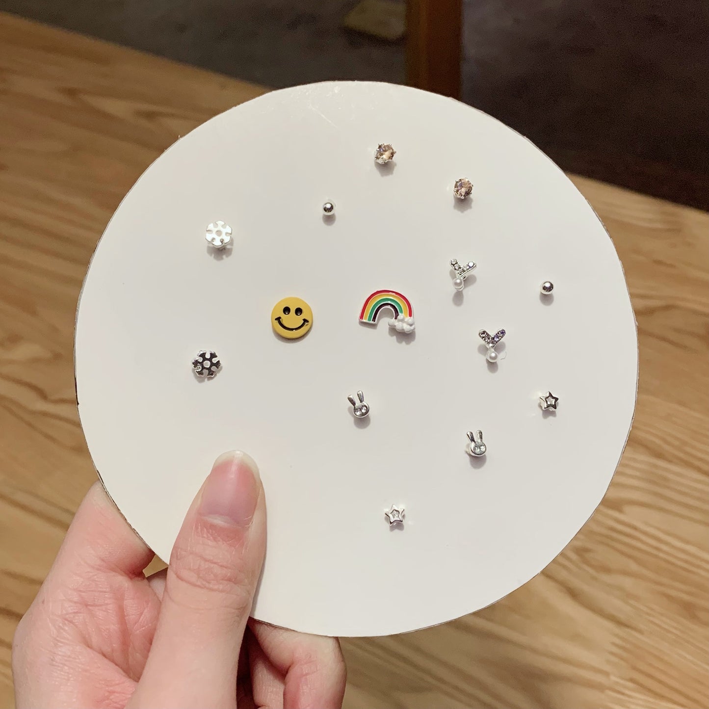 Pair Pack Sier Suit Cute Sweet Earrings
