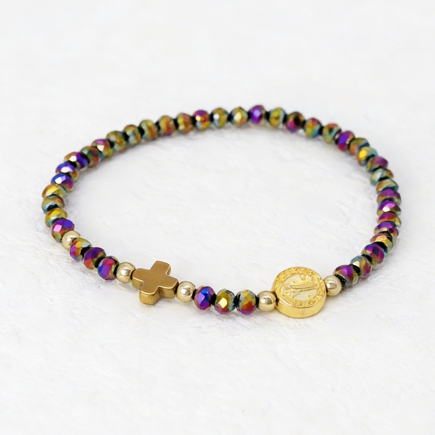 Boho Cross Artificial Crystal Color Fashion Bracelet