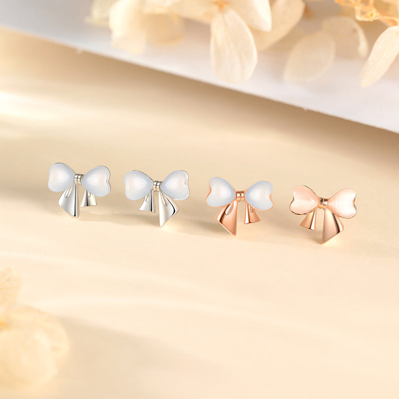 Opal Four Leaf Clover Ear Pure Sier Rings
