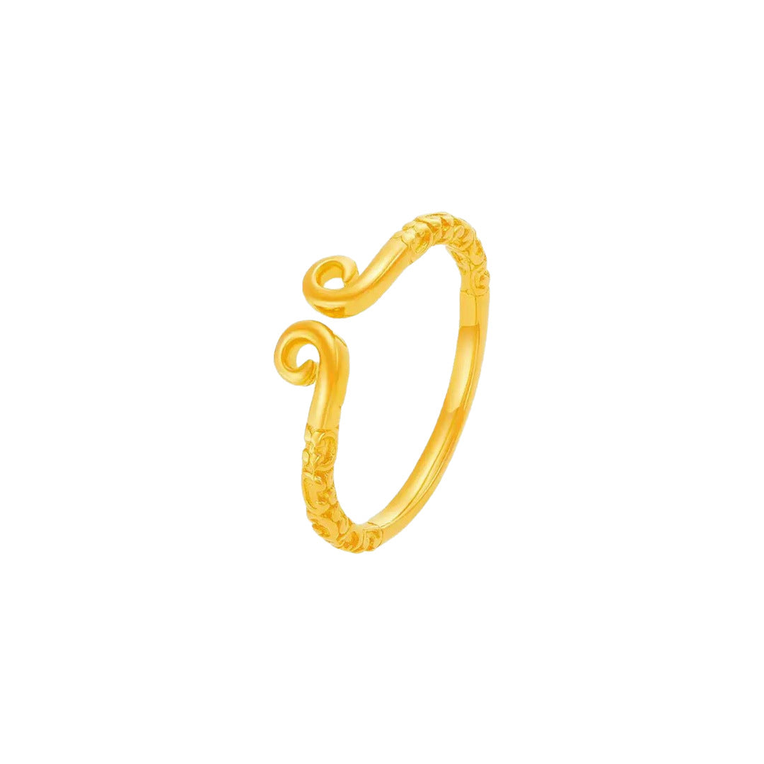Women's & Men's Black Myth Hoop Charm Simple Adjustable Opening Ring