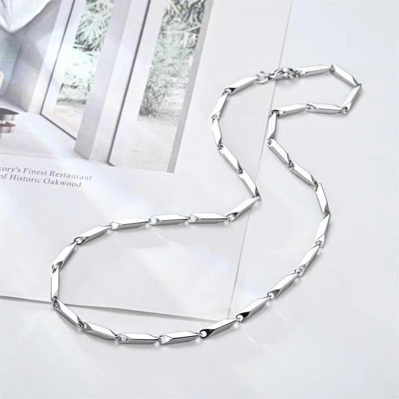 Women's & Men's Diamond Stainless Melon Seeds Chain Minimalist Hip Necklaces