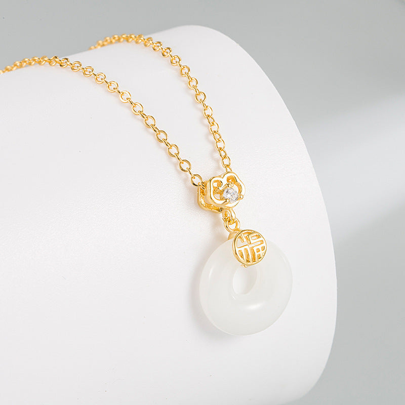 Women's Lucky Peace Buckle Personalized Cold Style Simple Design Necklaces