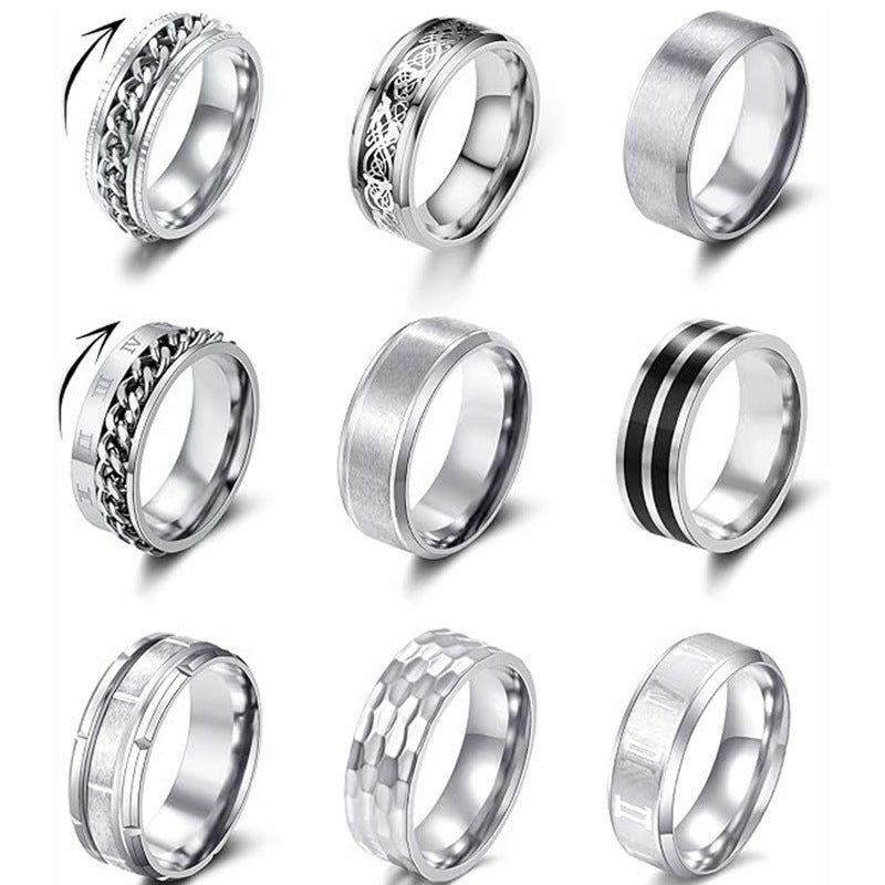 Women's & Men's Stainless Steel For Decompression Anxiety Relief Rings