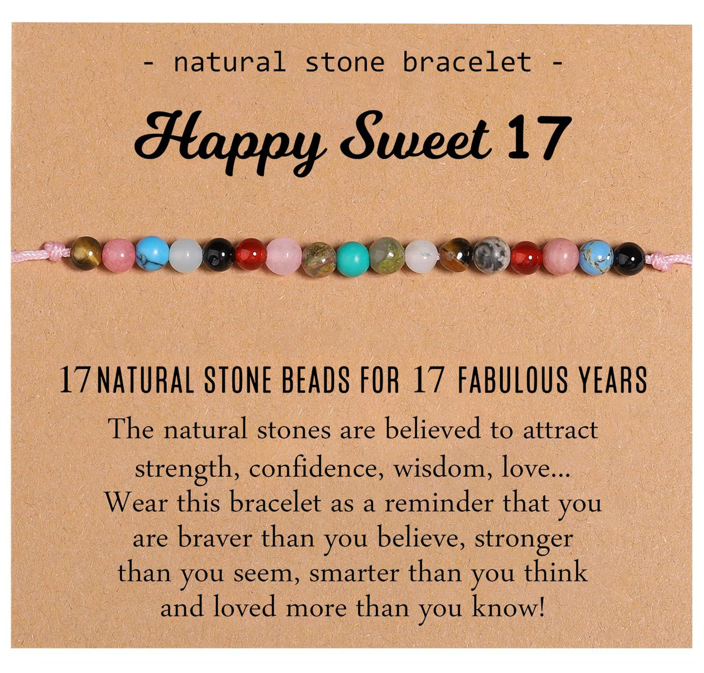 Women's Birthday Gift Candy Color Natural Beaded Bracelets