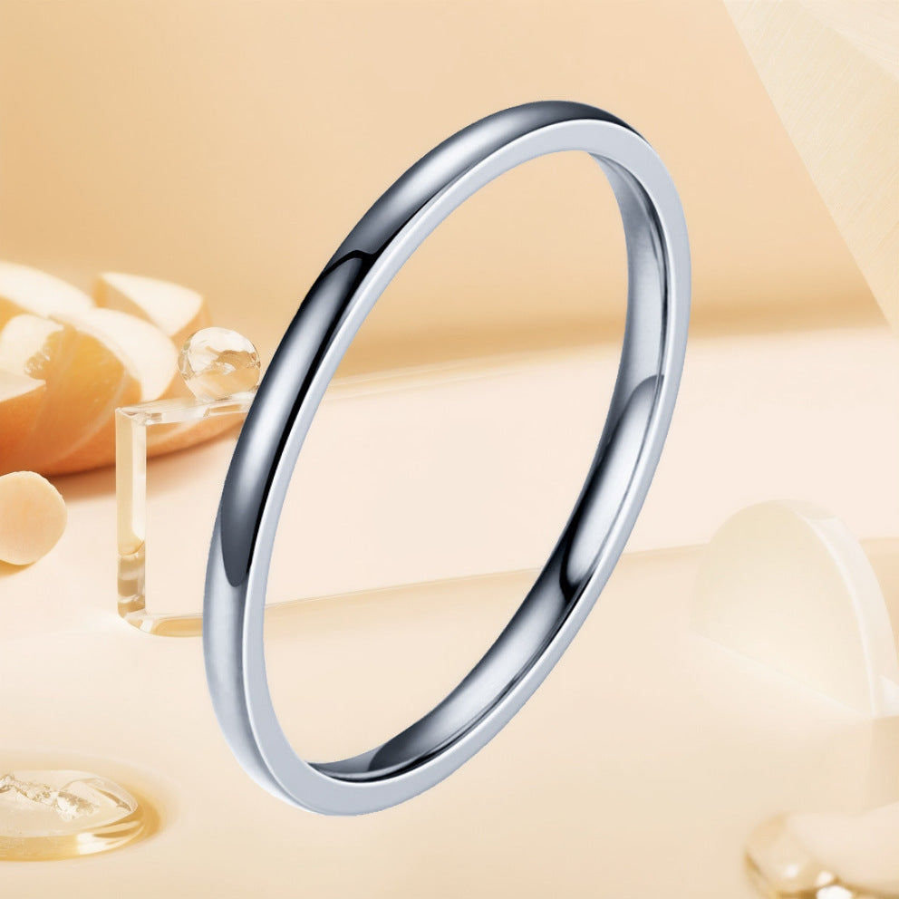 Glossy Single Titanium Female Pigment Couple Rings