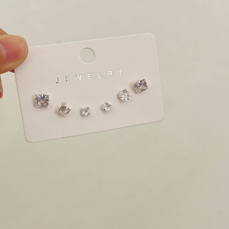 Women's Needle Unique Small Exquisite Set Ear Earrings