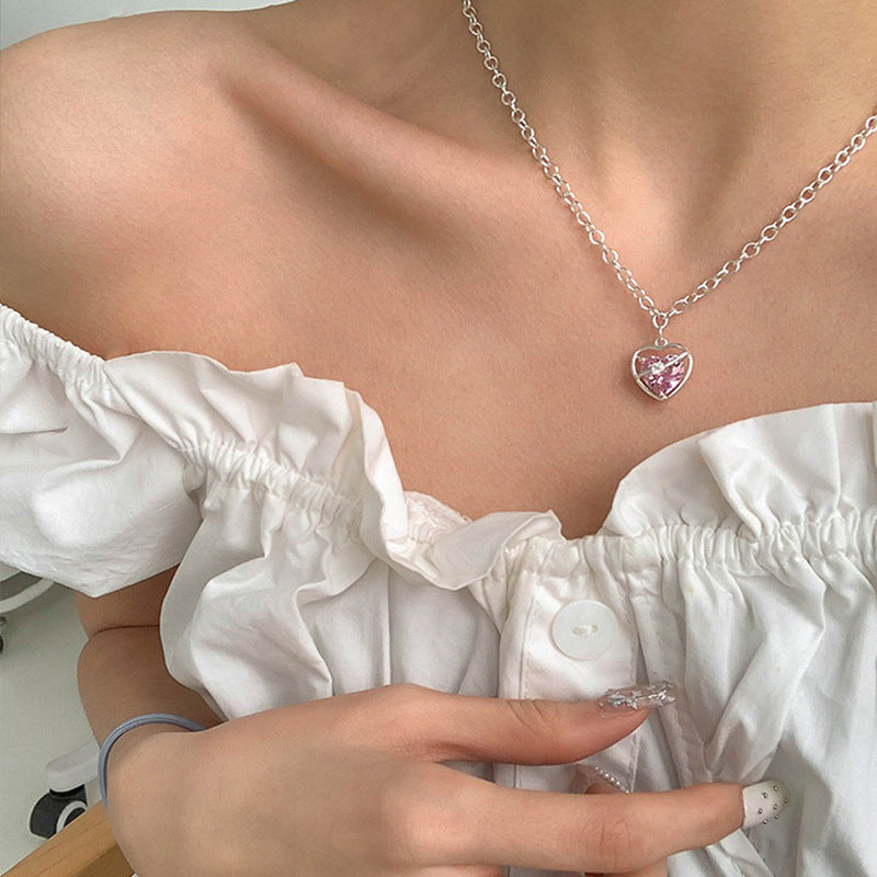 Women's Diamond Hollow Out Heart Clavicle Chain Necklaces
