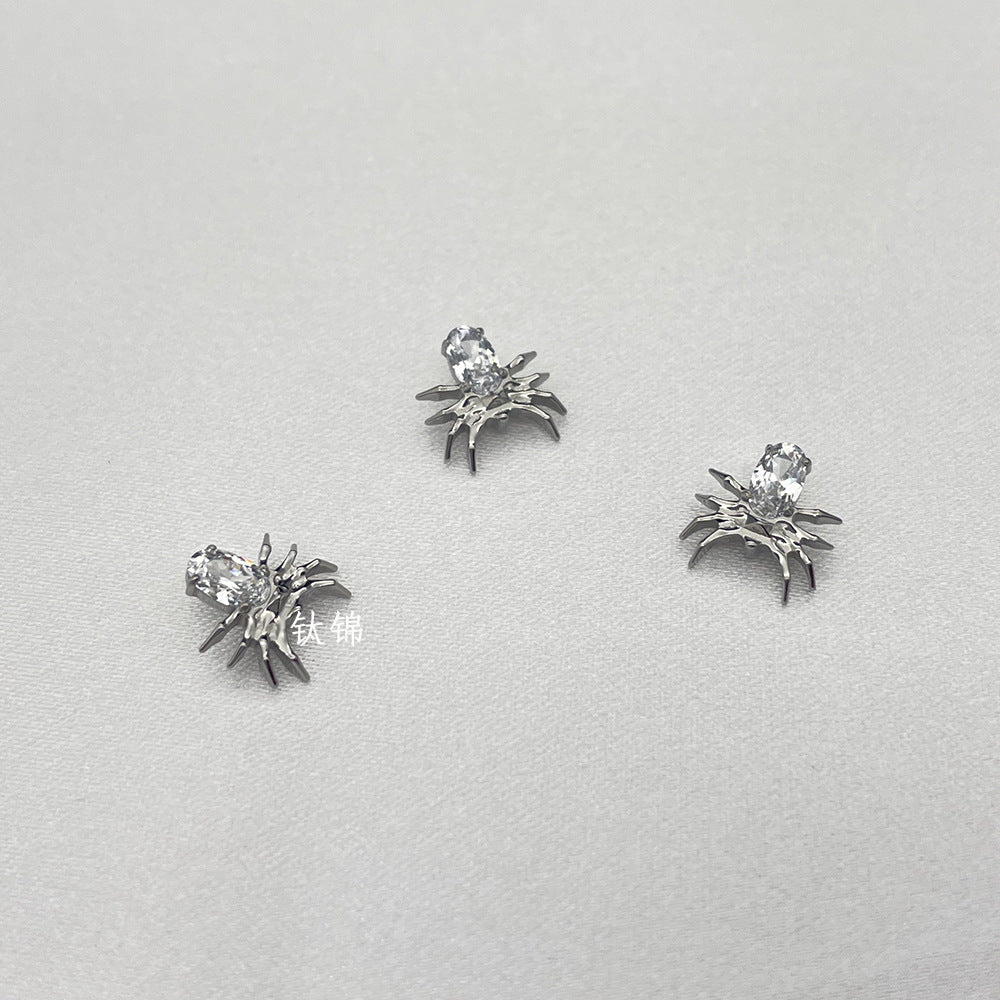 Alloy Spider Zircon Opal Ear Bone Pin Rings
