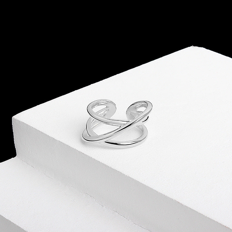 Women's Open Hollow Metal French Wide Fashion Rings