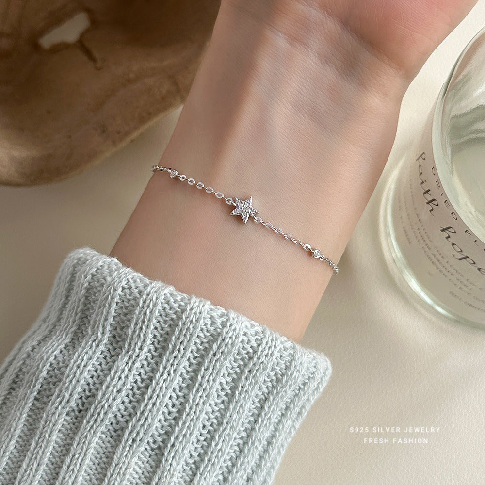 Women's Zircon Sterling Sier Korean Style Light Luxury High-grade Bracelets