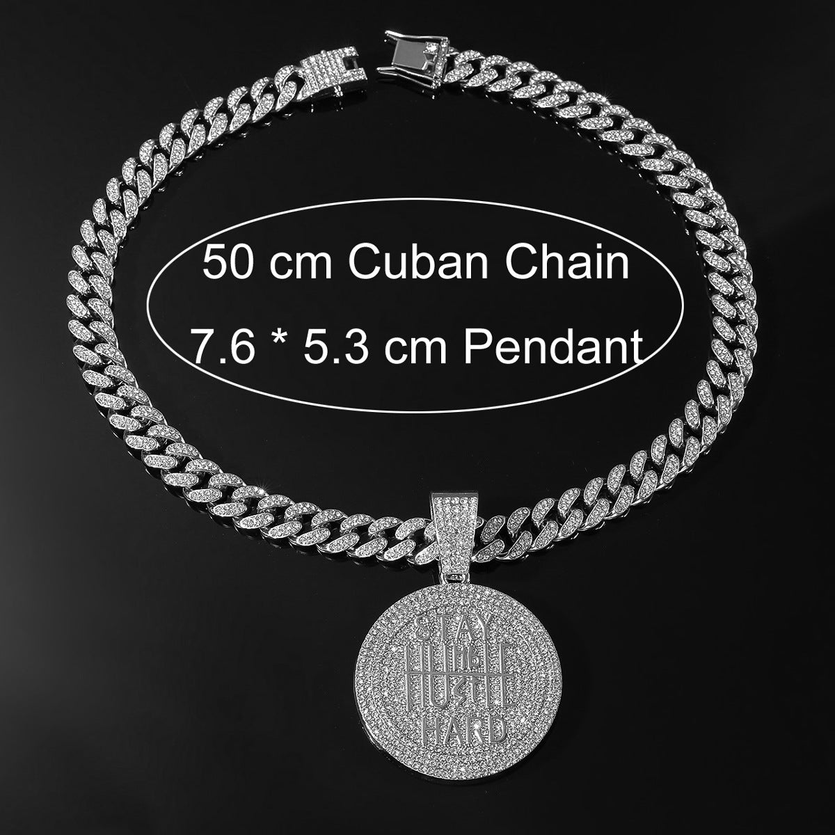 Men's Keep Calm English Letters Full Diamond Necklaces