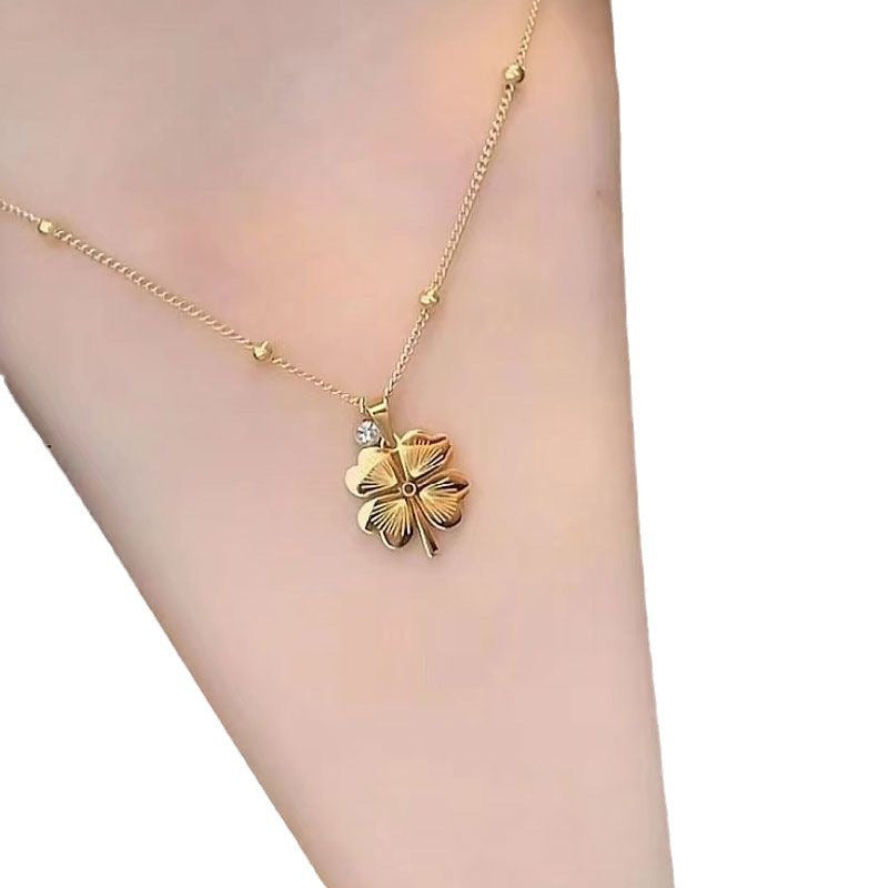 With Diamond Hollow Design Sense Light Necklaces