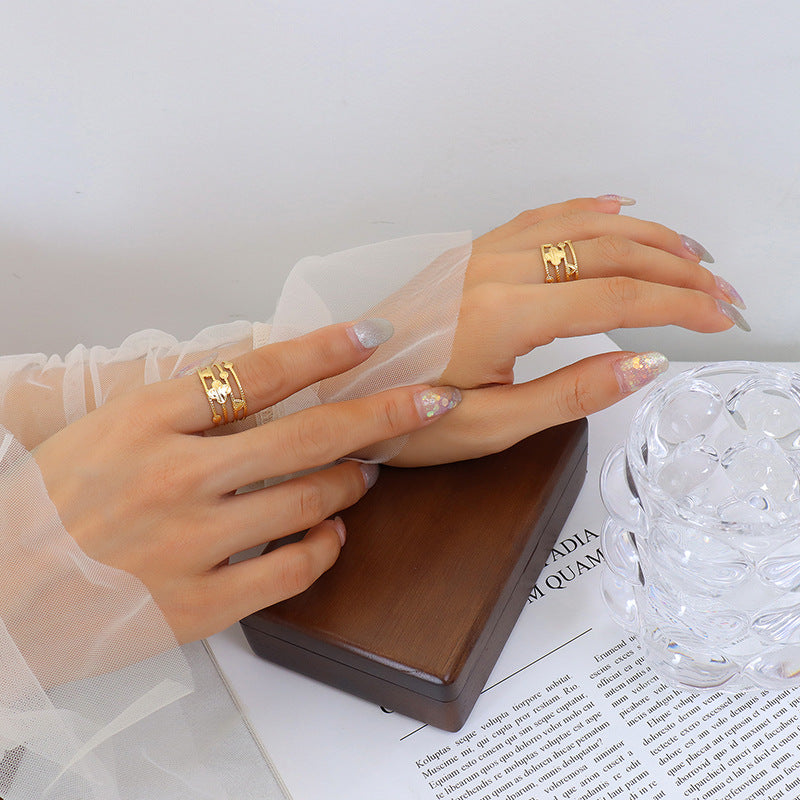 Steel Gold-plated Geometric Mixed Fashion Diverse Colorfast Hip Rings