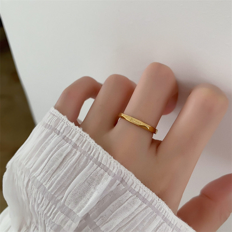Titanium Steel Letters Female Korean Chic Unique Rings