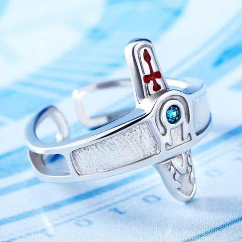 Men's Cross Fashion Trendy Unique Index Finger Black White Epoxy Rings