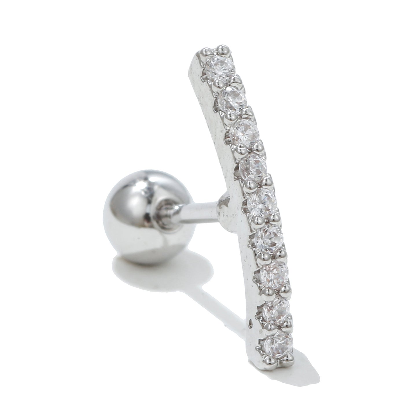 Color Zircon Ear Bone Stainless Steel Earrings