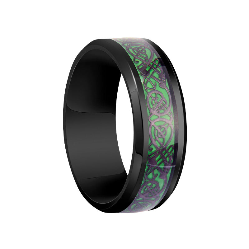 Men's Elegant Dragon Pattern Xi For Rings