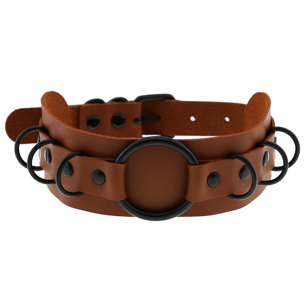 Dark Punk Goth Leather Exaggerated Personalized Necklaces