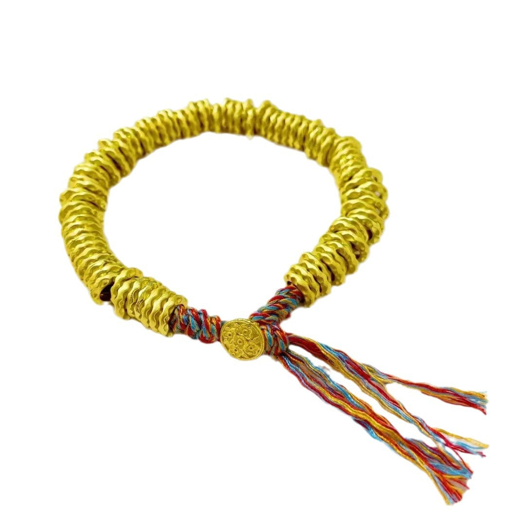 Women's & Men's Alluvial Gold Winding Hammer Gold-plated Shop Waist Wrapping Bracelets
