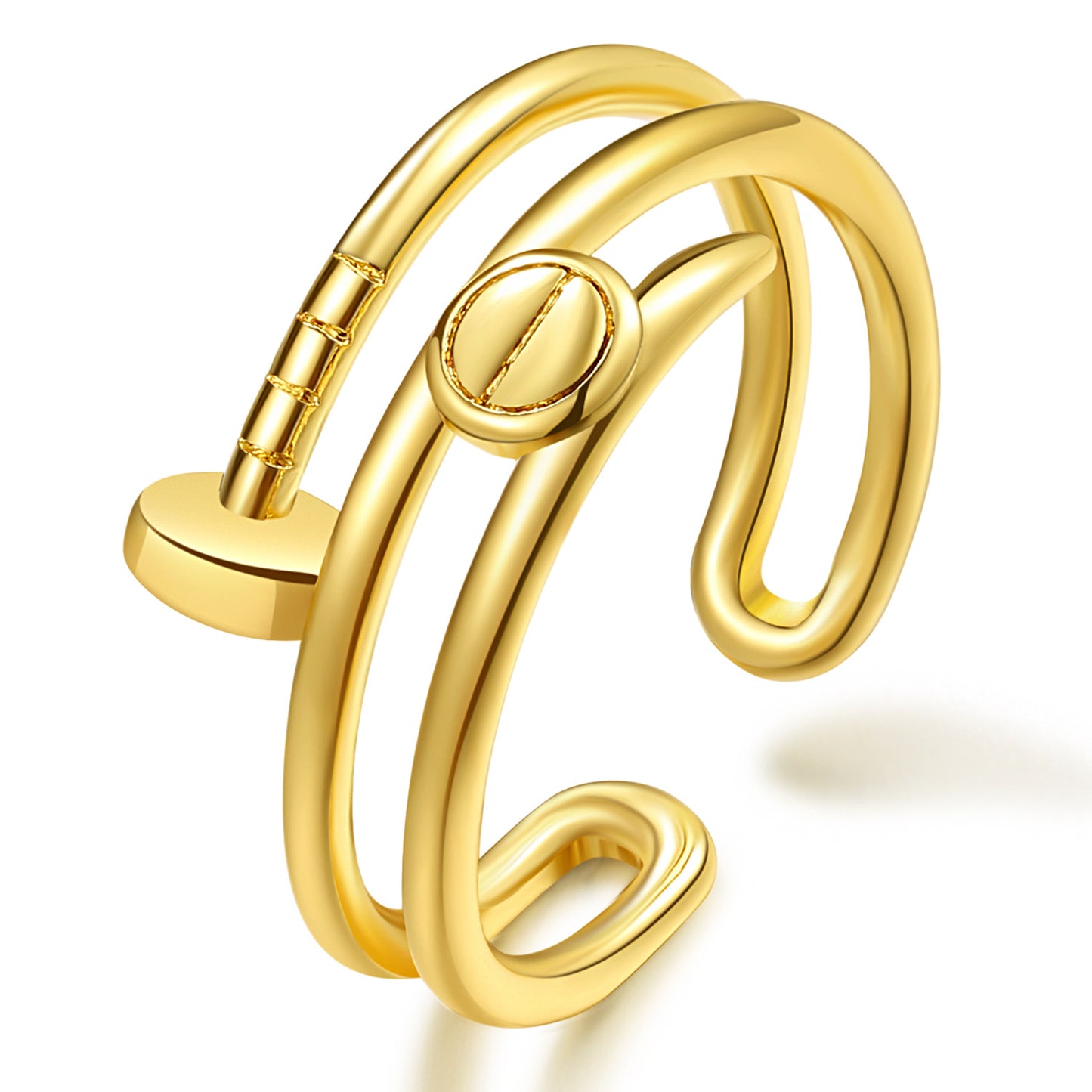 Open Letter Smiley Cross Love Surrounding Bamboo Joint Rings