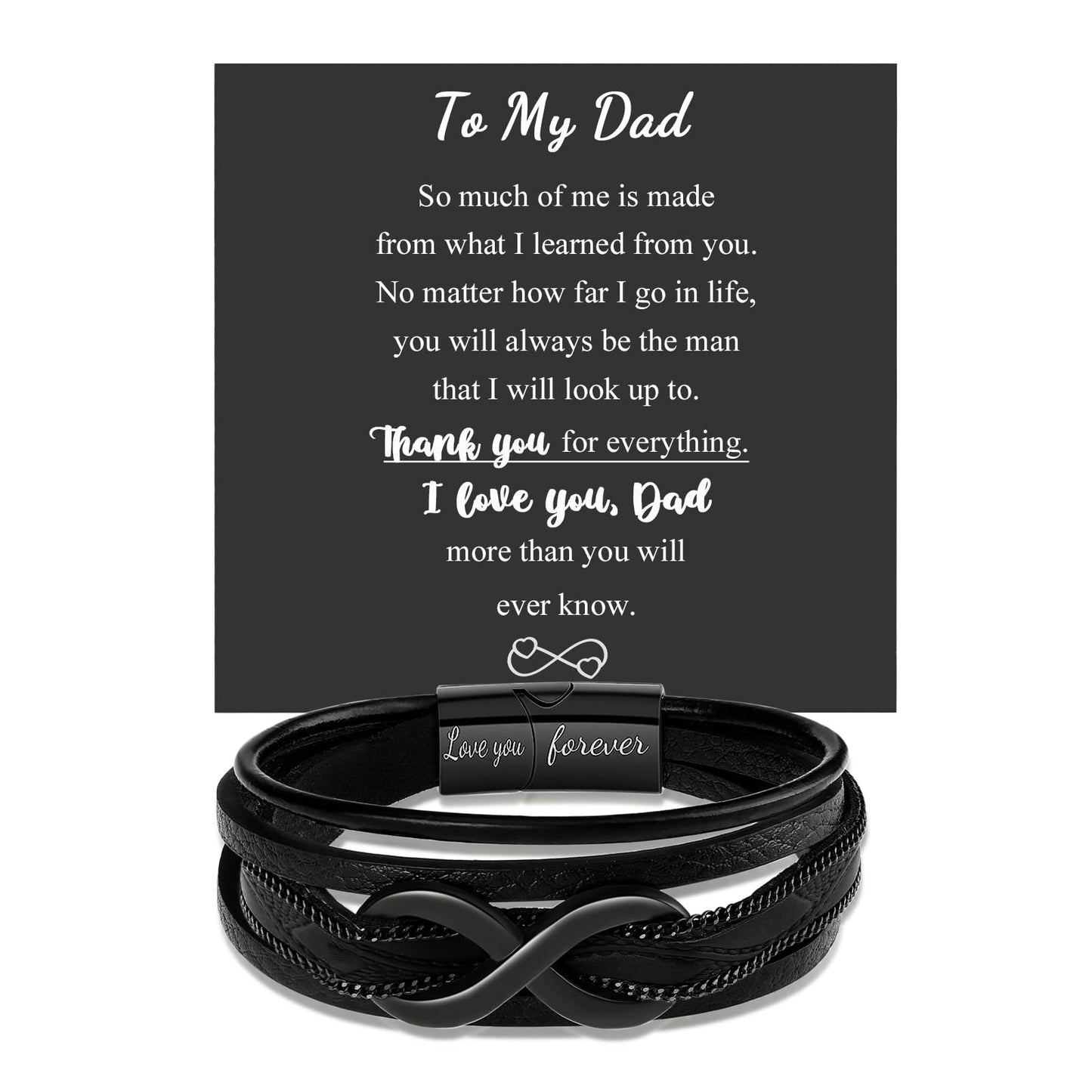 Men's Round Rope Woven String Black Words Bracelets