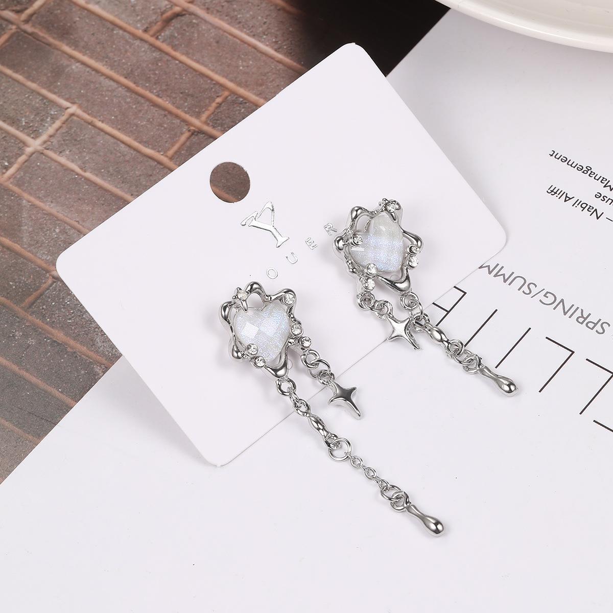 Stars Tassel Ear Light Luxury Minority Style Sweet Cool Earrings