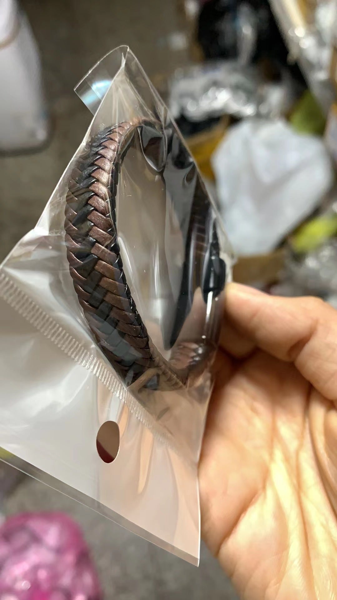 Men's Magnetic Snap Vintage Weave Leather Rope Bracelets