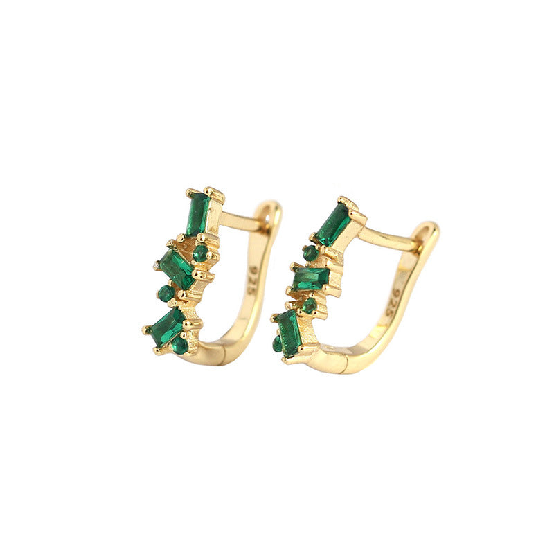 Women's Micro Inlaid Zircon Geometric U-shaped Earclip Rings