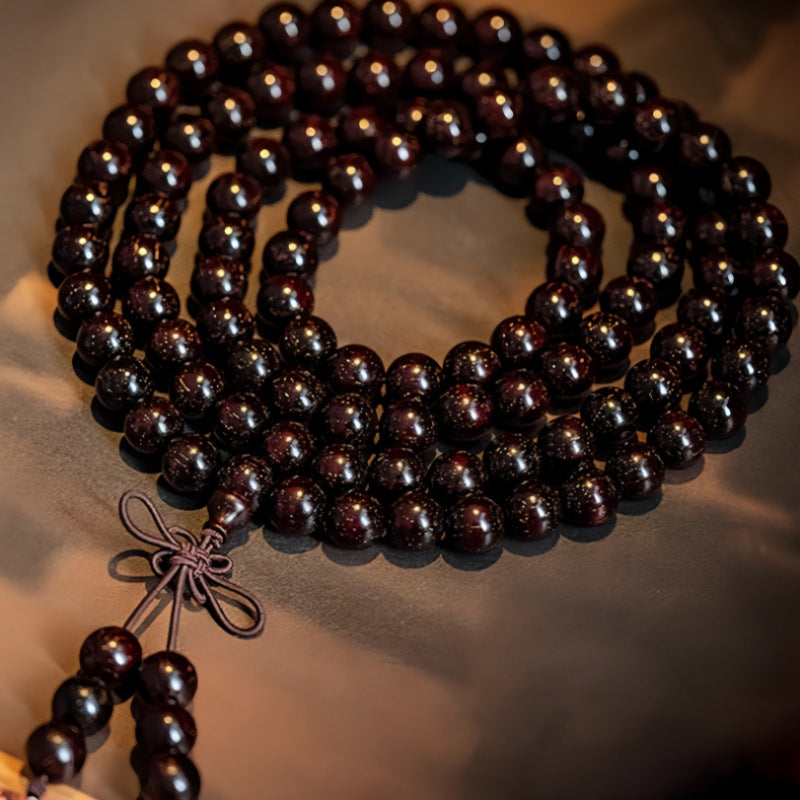 Women's & Men's Lobular Rosewood Old Materials Golden Spots Beads Bracelet
